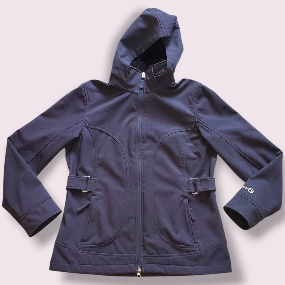 Free‎ Country Soft Shell Jacket Women's Medium Gray Full Zip Hooded Active